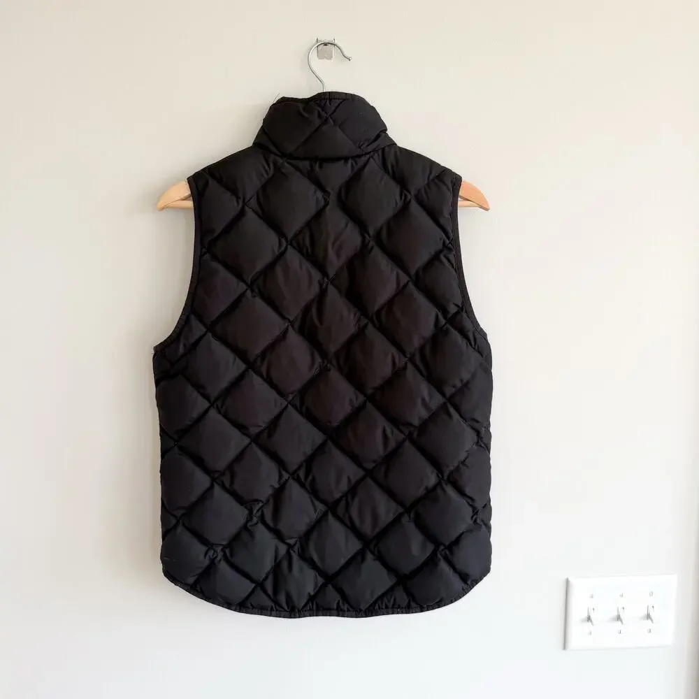 J. Crew Excursion Zip Up Mock Neck Outdoor Casual Quilted Vest Black S